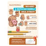 alışveriş kurdu Okul Etiketi Kalem Defter Etiketi Özel İsim Yazılabilen Etiket Sticker Kapibara Temalı 183 Adet