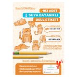 alışveriş kurdu Okul Etiketi Kalem Defter Etiketi Özel İsim Yazılabilen Etiket Sticker Kedi Temalı 183 Adet