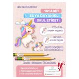 Alışveriş Kurdu Okul Etiketi Kalem Etiketi Defter Etiketi Özel İsim Yazılabilen Etiket Unicorn Temalı 181 Adet