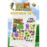 alışveriş kurdu Super Bear Adventure Süper Ayı Sticker Seti Suluk Termos Çanta Defter Scrapbook Ajanda Etiket Seti