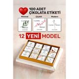 alışveriş kurdu Yeni Çikolata Etiketi - Kişiye Özel Söz Nişan Nikah Çikolata Etiketi Sticker 3,6x3,6cm Kare 100 Adet