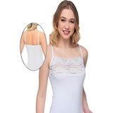 Alışveriş Meydanı Kadın Beyaz Ince Askılı Geniş Dantelli Likralı Atlet - 2XL