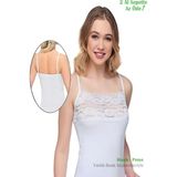 Alışveriş Meydanı Kadın Beyaz Ince Askılı Geniş Dantelli Likralı Atlet - XL