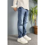Alışveriş Sokağı Mavi Yırtık Detaylı Jean Denim - Boyfriend Kot Pantolon - Açık Mavi - 32 - Dropsuz
