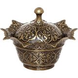 Alisveristime Kapaklı Metal Şekerlik – Osmanlı Motifli Gültaş Küçük Sunum Kasesi, Çikolata ve Lokum Kabı – Kahve Sunumları İçin Dekoratif Şekerlik (Antik Yeşil)
