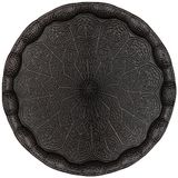 Alisveristime Osmanlı Motifli Metal Servis Tepsisi – 34,5 cm (13.6 inç) – Kahve ve Çay Sunum Tepsisi – 5 Renk Seçeneği (Siyah)