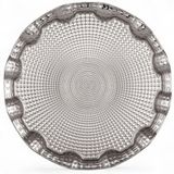 Alisveristime Osmanlı Motifli Yuvarlak Metal Servis Tepsisi – 6 Kişilik Sunum Tepsisi, 35 cm, 495 g, Gold ve Gümüş Renk Seçeneği (Gümüş Grisi)