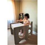 ALİSYUM Montessori Çocuk Oyun & Aktivite & Çalışma Masa ve Sandalyesi 1-5 Yaş
