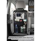 ALİTA TEXTILE Araç İçi Koltuk Arkası Düzenleyici, Oto Koltuk Arkası Organizer ve Koruyucu, Tablet Bölmeli, Çok Amaçlı Organizer