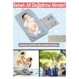 ALİTA TEXTILE Bebek Bakım Örtüsü, Bebek Alt Açma Minderi, File Çanta Bölmeli, Alt Değiştirme Matı, Sıvı geçirmez