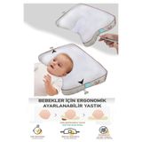 ALİTA TEXTILE Düz Kafa Sendromu Önlem Yastığı, Bebek Yastığı, Ayarlanabilir Düz Kafa Yastığı, Yenidoğan Baş Yastık