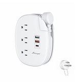 Alitayee 20 W USB C Güç Şeridi, Seyahat Güç Şeridi, 3 Çıkışlı ve USB C Hızlı Şarj, iPhone, QC 3.0 Şarj Cihazı, Düz Fiş ve Yolculuk Seyahat Ev Ofis Yurt için 3 ft Sarılı Uzatma Kablosu