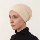 Alivascarf Geçmeli Bone Önü Dikişsiz Kaymaz Lastikli Kadın Tesettür Pratik Geçme Iç Bone - Standart - Ten