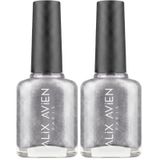 ALIX AVIEN Limited Edition Simli Nude Bej Oje-Yüksek Pigmentli Kalıcılık Hızlı Kuruma-Nail Lacquer No:8 2li paket