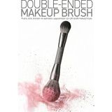 Alix Avien Pudra, Allık, Bronzer ve Aydınlatıcı Için Çift Taraflı Makyaj Fırçası - Double Ended Makeup Brush - Gri