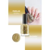 Alix Avien Simli Gold Oje 37 11 ml Yüksek Pigmentli Hızlı Kuruma Parlak Doku ile Uzun Süreli Kalıcılık Nail Lacquer 37 - Altın