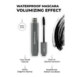 Alix Avien Suya Dayanaklı Yoğun Pigmentasyonlu Hacim Veren Doğal Kıvrımlı Siyah Maskara - Waterproof Mascara