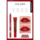 Alix Avien Suya Dayanıklı Bordo Dudak Nemlendiricili Dolgunlaştırıcı Lipgloss ve Lipliner Seti