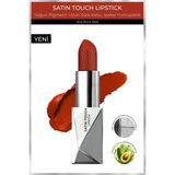 Alix Avien Uzun Süre Kalıcı Nemlendirici Pürüzsüz Etkili Yarı Mat Ruj - Satin Touch Lipstick 824 Brick Red