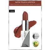 Alix Avien Uzun Süre Kalıcı Nemlendirici Pürüzsüz Etkili Yarı Mat Ruj - Satin Touch Lipstick 828 Mahogany Brown