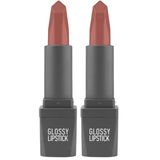 ALIX AVIEN Uzun Süre Kalıcı Yoğun Renk Veren Nemlendirici Parlak Ruj - Glossy Lipstick 305 Rose Apricot (2 paketi)