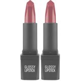 ALIX AVIEN Uzun Süre Kalıcı Yoğun Renk Veren Nemlendirici Parlak Ruj - Glossy Lipstick 312 True Rose (2 paketi)