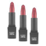 ALIX AVIEN Uzun Süre Kalıcı Yoğun Renk Veren Nemlendirici Parlak Ruj - Glossy Lipstick 314 Dirty Rose (3 paketi)