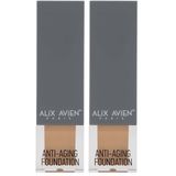 ALIX AVIEN Yaşlanma Karşıtı Vitamin İçeren Nemlendirici SPF15+ Fondöten - Anti Aging Foundation 502 Pale Sand (2 paketi)
