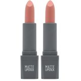ALIX AVIEN Yoğun Renk Veren Uzun Süre Kalıcı Nemlendirici Kadifemsi Mat Ruj - Matte Lipstick 401 Soft Pink (2 paketi)