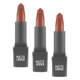 ALIX AVIEN Yoğun Renk Veren Uzun Süre Kalıcı Nemlendirici Kadifemsi Mat Ruj - Matte Lipstick 406 Soft Terracott (3 paketi)