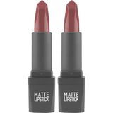 ALIX AVIEN Yoğun Renk Veren Uzun Süre Kalıcı Nemlendirici Kadifemsi Mat Ruj - Matte Lipstick 408 Spicy Rose (2 paketi)