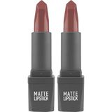 ALIX AVIEN Yoğun Renk Veren Uzun Süre Kalıcı Nemlendirici Kadifemsi Mat Ruj - Matte Lipstick 409 Rose Apricot (2 paketi)