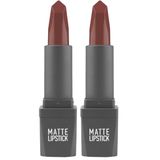 ALIX AVIEN Yoğun Renk Veren Uzun Süre Kalıcı Nemlendirici Kadifemsi Mat Ruj - Matte Lipstick 410 Rose Coral (2 paketi)