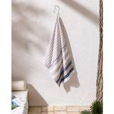 Alix%100 Pamuk Plaj Havlusu - Bej/Lacivert - 70x150 cm