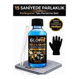 ALİYAMİS Altın Gümüş Çelik Bakır Pirinç Takı Temizleme Ve Parlatma Bakım Seti 60 ml Eldiven Bez Cımbız Hediye