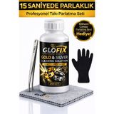 ALİYAMİS Altın Gümüş Çelik Bakır Pirinç Temizleme Ve Parlatma Bakım Seti 250 ml Eldiven Bez Cımbız Hediye