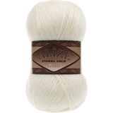 Alize 01 Krem 5'li Angora Gold Simli El Örgü İpi