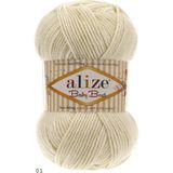 Alize 5 Adet Baby Best Anti-Piling Bebe El Örgü Ipi Krem 01