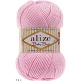Alize 5 Adet Baby Best Bambu İçerikli Kaşındırmayan Bebek Hırkası Kazak Örmek İçin 191 Açık Pembe