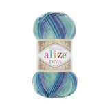 Alize 5 Adet Diva Batik Merserize Ip Yazlık Bikini Bustiyer Bluz Örgü Ipi 1767 - Renkli