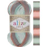 Alize 5 Adet Diva Batik Merserize Ip Yazlık Bikini Bustiyer Bluz Örgü Ipi 5550 - 0003 - Koyu Gül