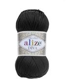 Alize 5 Adet Diva Merserize Ince Ip Yazlık Bikini Bustiyer Bluz Örgü Ipi 60 Siyah