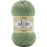 Alize 5 Adet Diva Merserize Ince Ip Yazlık Bikini Bustiyer Bluz Örgü Ipi 852 Yeşil Çay - 01-Krem