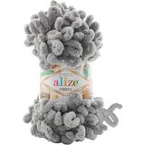 Alize 5 Adet Puffy El Örgü Ipi Battaniye Panduf Atkı Hırka Paspas 302 - Gri - Renk