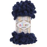 Alize 5 Adet Puffy El Örgü Ipi Battaniye Panduf Atkı Hırka Paspas 58- Lacivert - 58 Lacivert