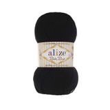 Alize 5 x 100 g örgü ipliği Baby Best Uni, tüylenmeye karşı türk yün (60 siyah