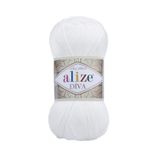 Alize 55 Beyaz 5'li Diva El Örgü İpi