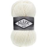 Alize 62 Açık Krem 5'li Süperlana Maxi El Örgü İpi