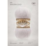 Alize Angora Gold %20 Yün El Örgü İpi 168 Kış Beyazı