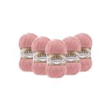 Alize Angora Gold 5’li Paket El Örgü İpi 100g x 5 Adet - Renk Kodu: 144 - Somon Pembe